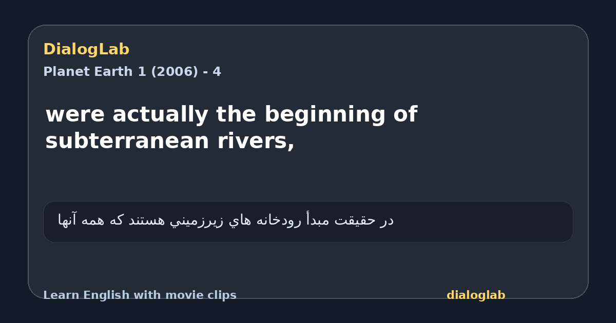 Share card for were actually the beginning of subterranean rivers,