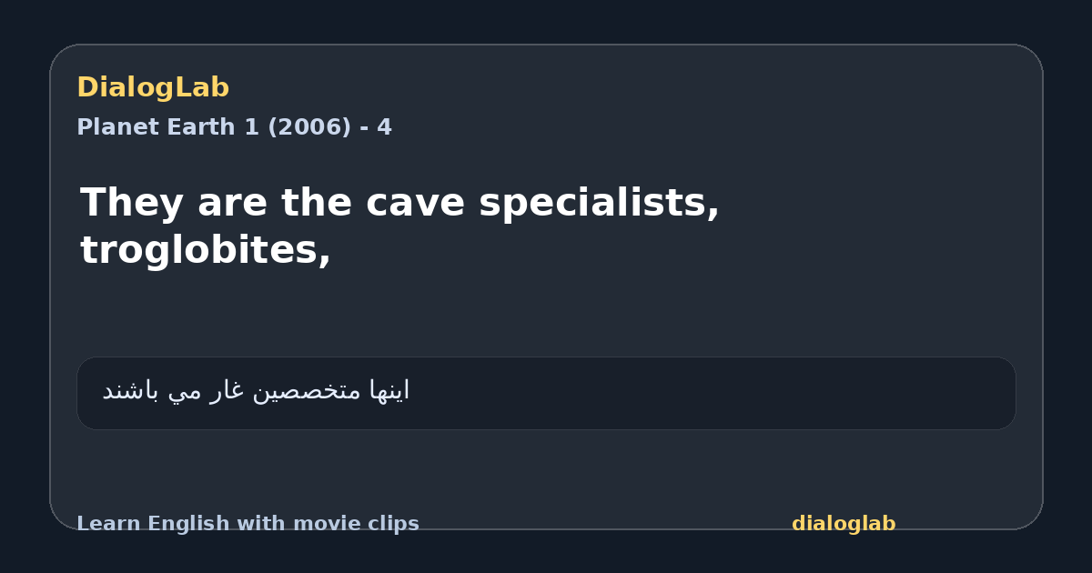 Share card for They are the cave specialists, troglobites,