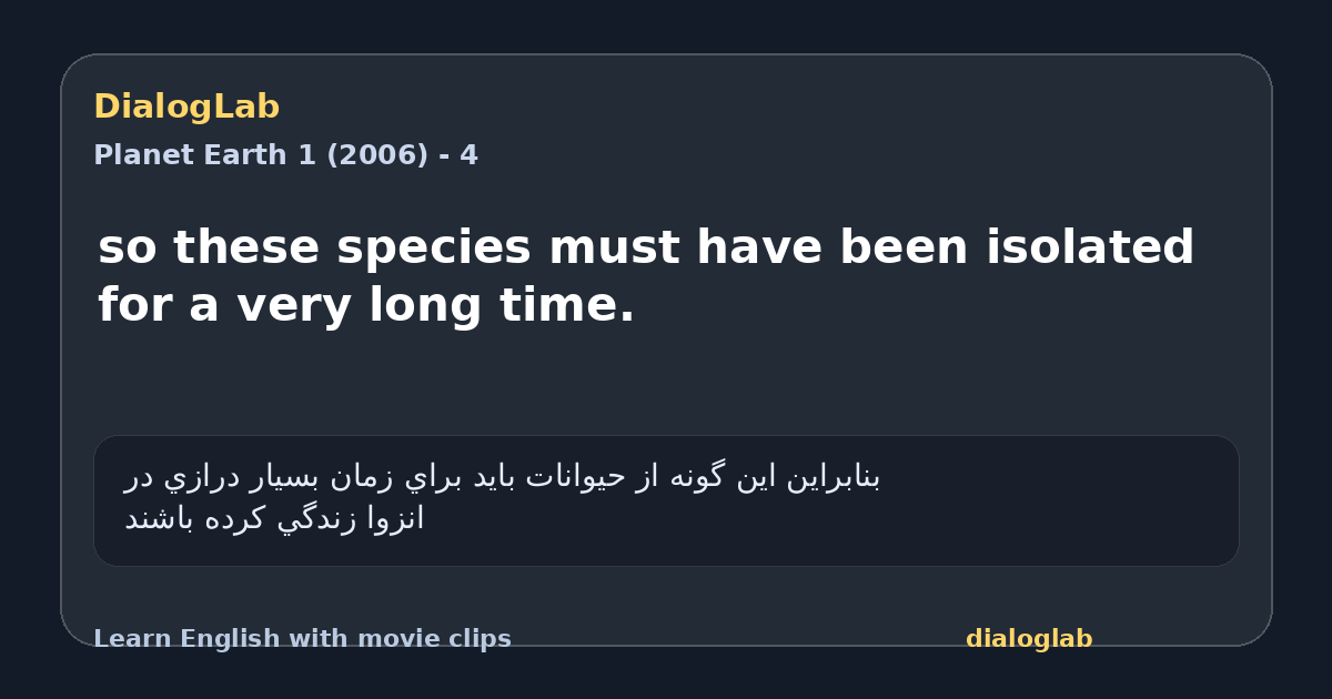 Share card for so these species must have been isolated for a very long time.