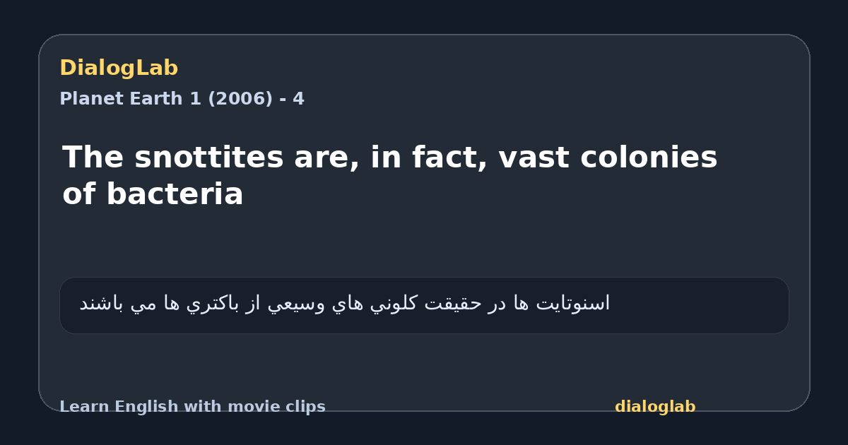 Share card for The snottites are, in fact, vast colonies of bacteria