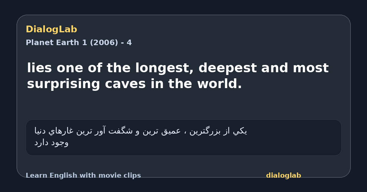 Share card for lies one of the longest, deepest and most surprising caves in the world.