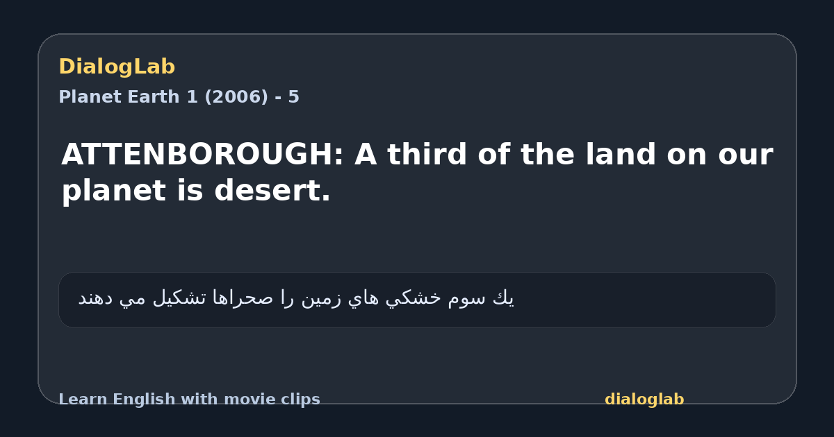 Share card for ATTENBOROUGH: A third of the land on our planet is desert.