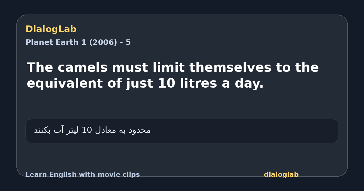 Share card for The camels must limit themselves to the equivalent of just 10 litres a day.