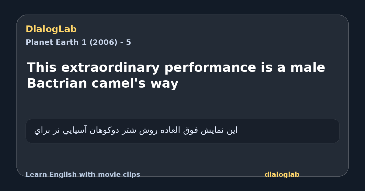 Share card for This extraordinary performance is a male Bactrian camel's way