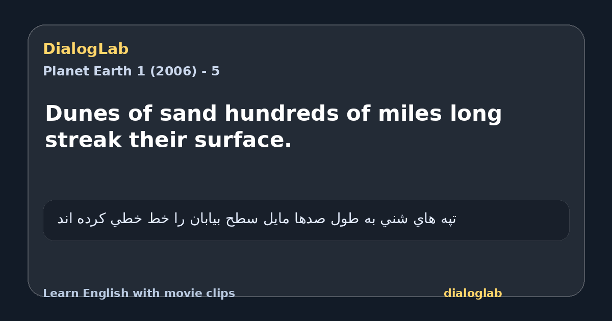 Share card for Dunes of sand hundreds of miles long streak their surface.