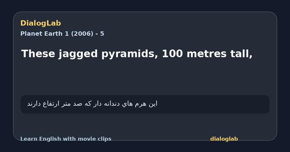 Share card for These jagged pyramids, 100 metres tall,