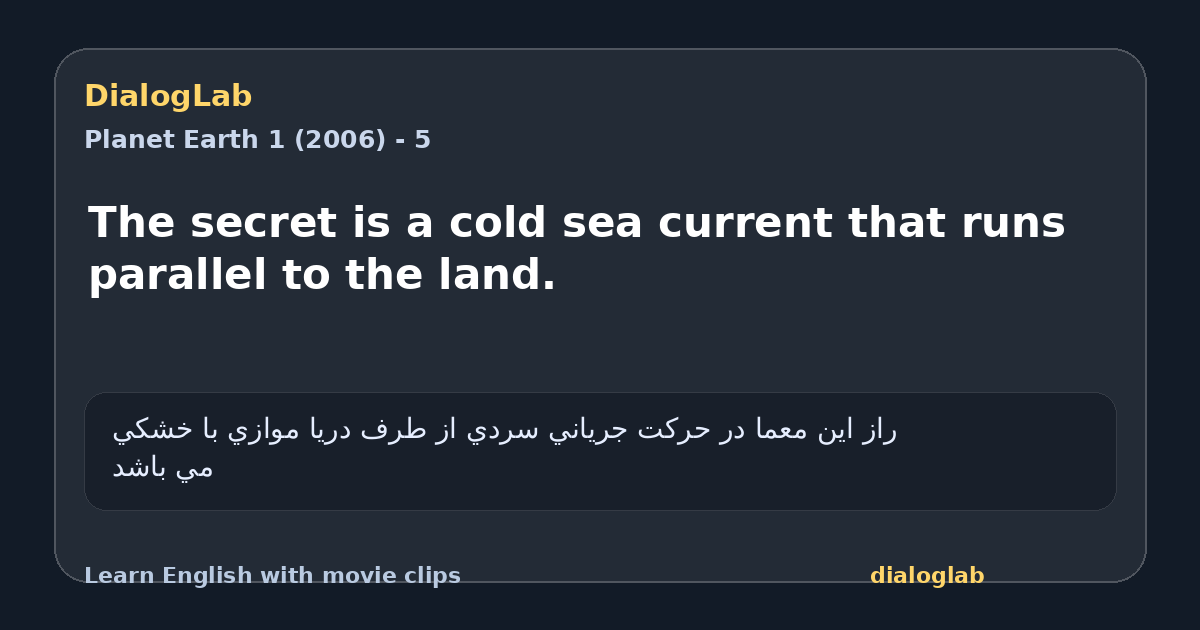 Share card for The secret is a cold sea current that runs parallel to the land.