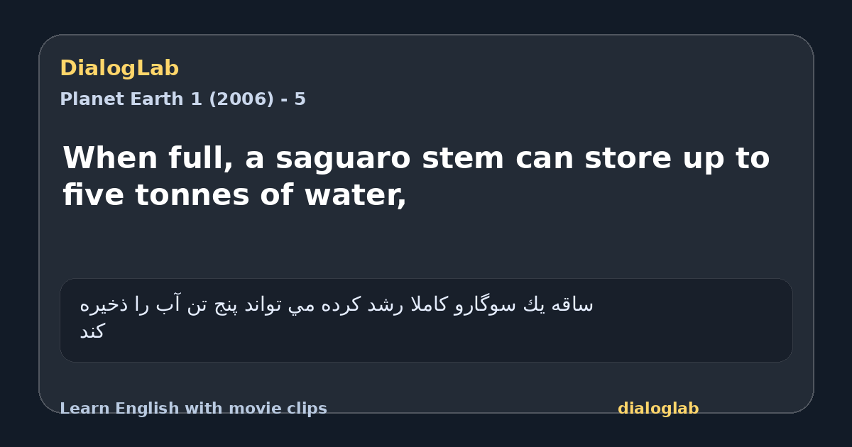Share card for When full, a saguaro stem can store up to five tonnes of water,