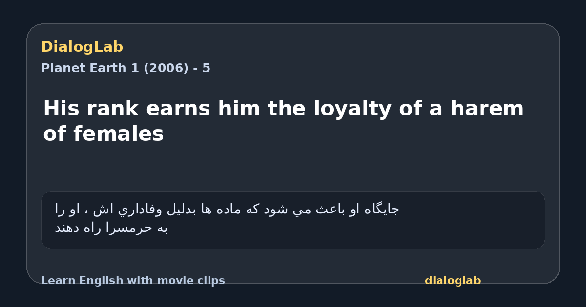 Share card for His rank earns him the loyalty of a harem of females