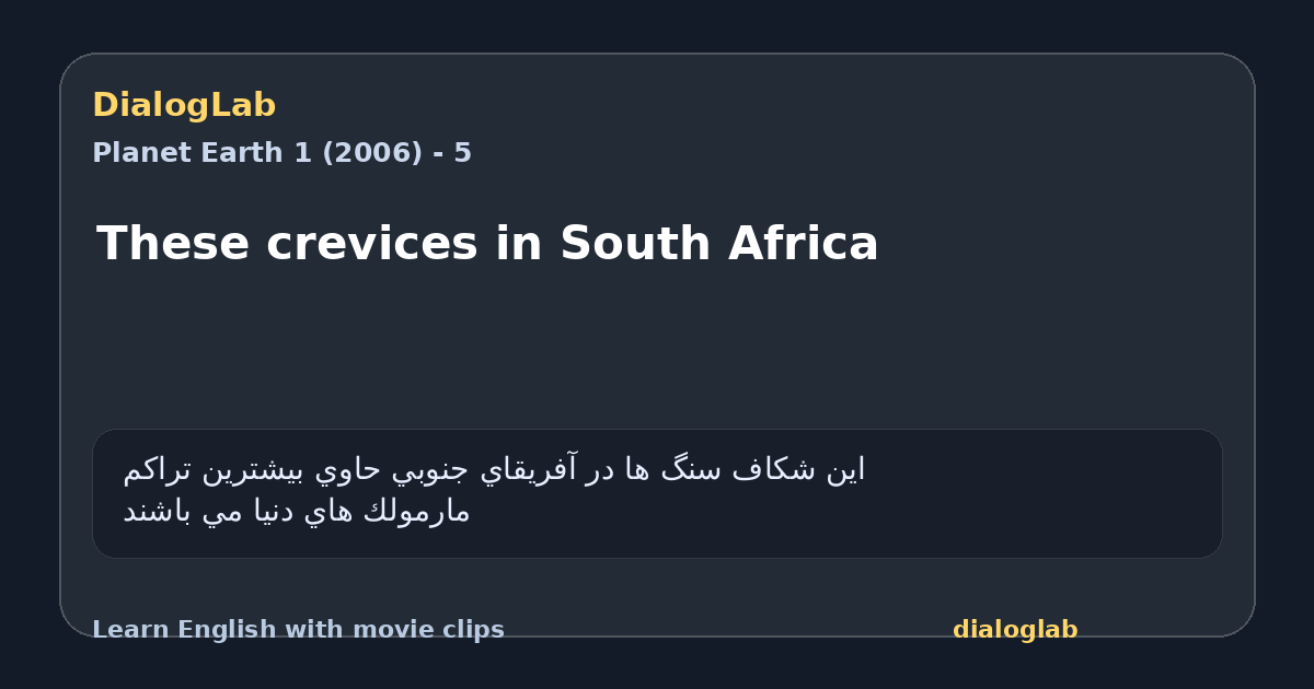 Share card for These crevices in South Africa