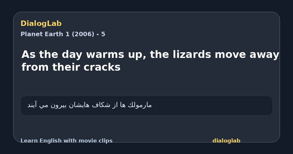 Share card for As the day warms up, the lizards move away from their cracks