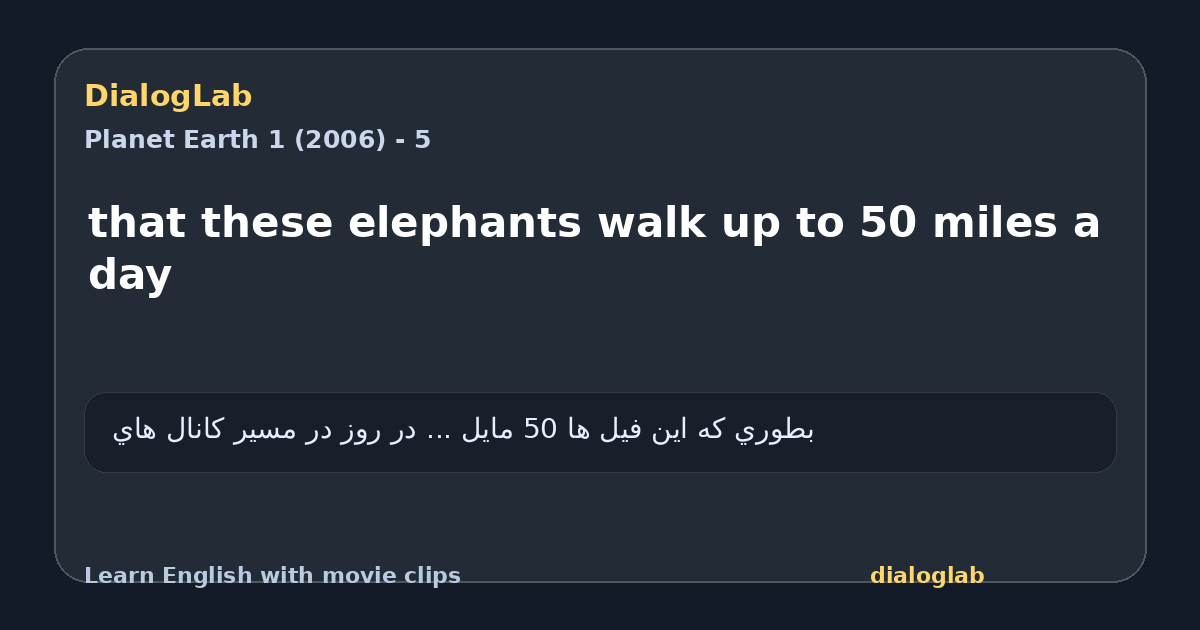 Share card for that these elephants walk up to 50 miles a day