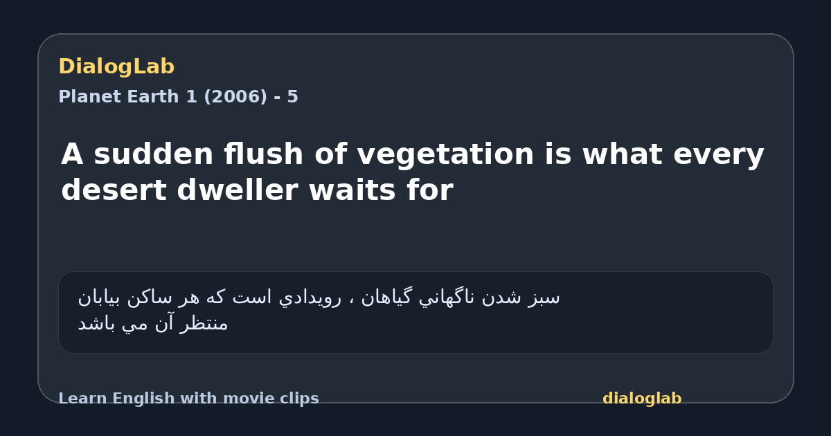 Share card for A sudden flush of vegetation is what every desert dweller waits for