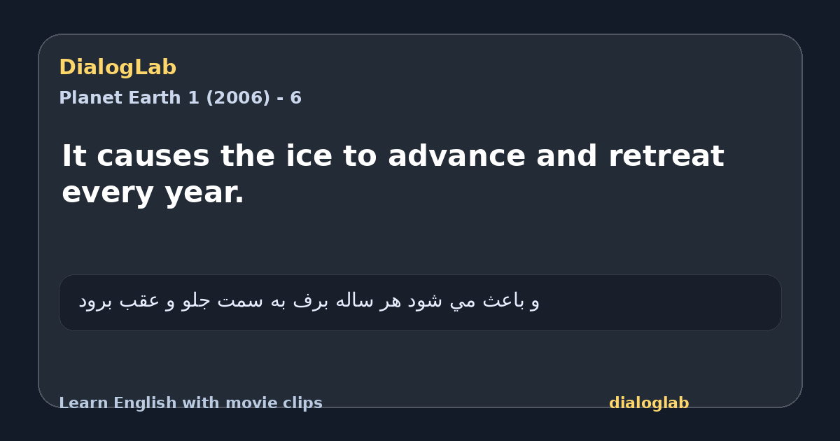 Share card for It causes the ice to advance and retreat every year.