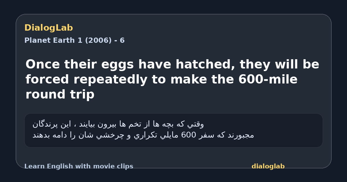 Share card for Once their eggs have hatched, they will be forced repeatedly to make the 600-mile round trip