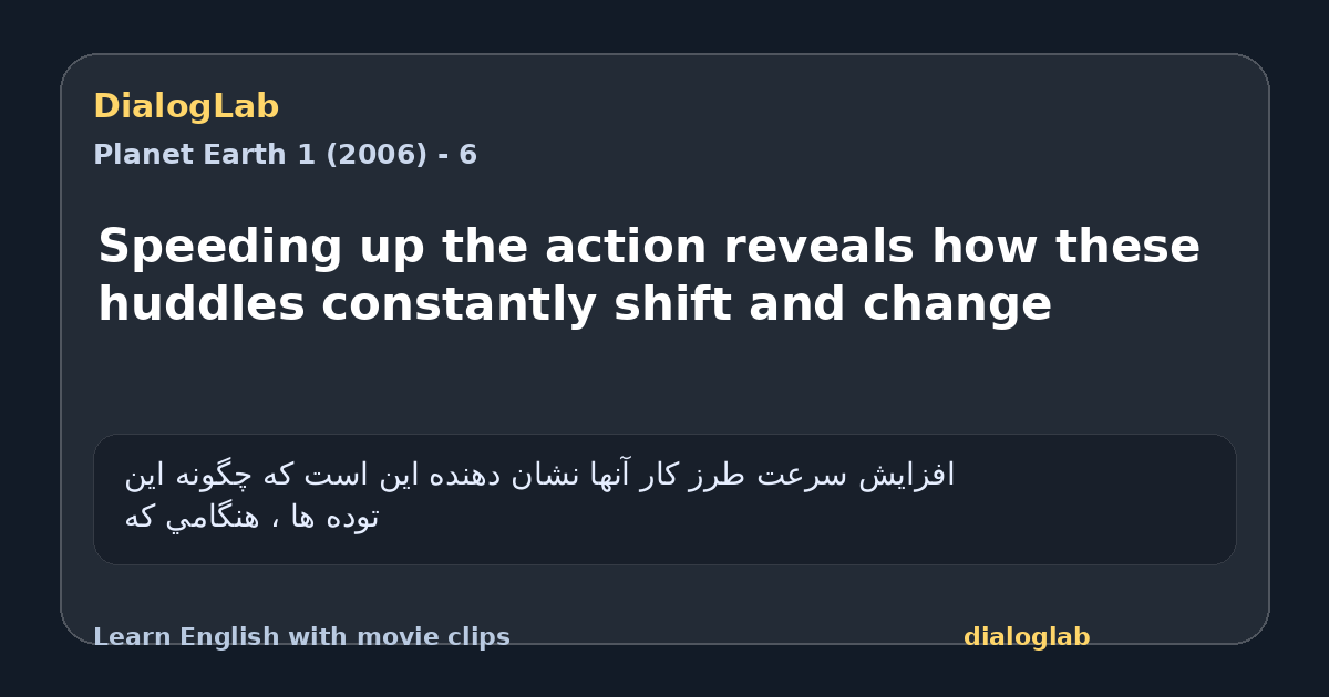Share card for Speeding up the action reveals how these huddles constantly shift and change