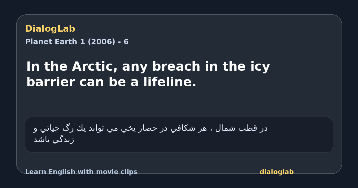 Share card for In the Arctic, any breach in the icy barrier can be a lifeline.