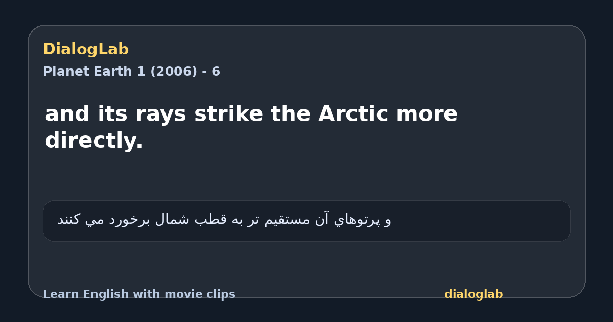 Share card for and its rays strike the Arctic more directly.