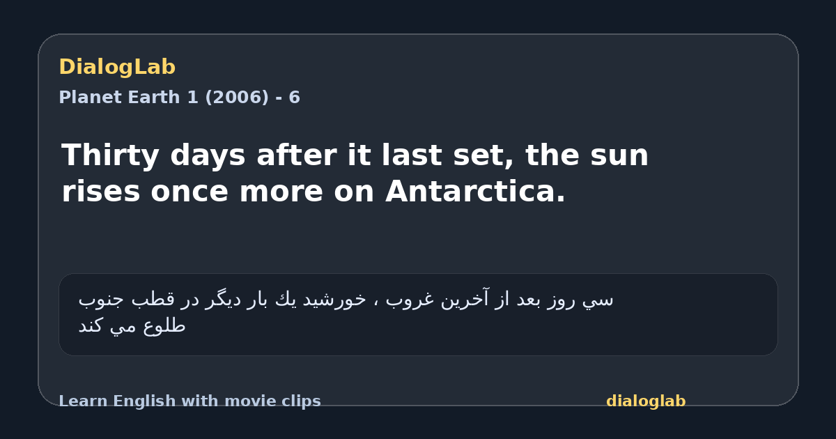 Share card for Thirty days after it last set, the sun rises once more on Antarctica.