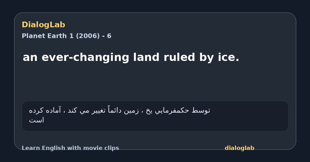 Share card for an ever-changing land ruled by ice.
