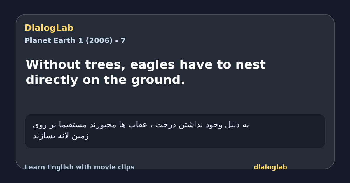 Share card for Without trees, eagles have to nest directly on the ground.