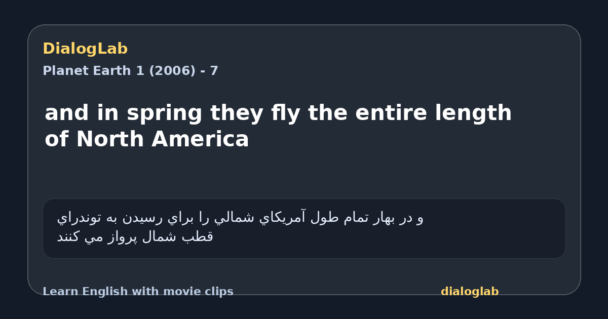 Share card for and in spring they fly the entire length of North America