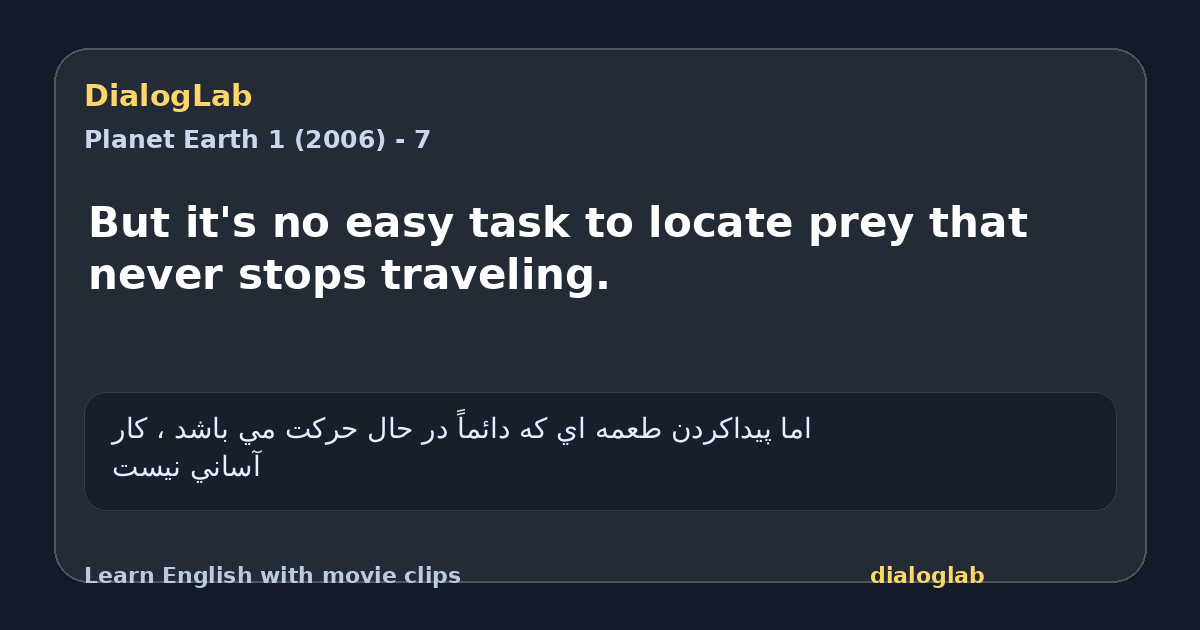 Share card for But it's no easy task to locate prey that never stops traveling.