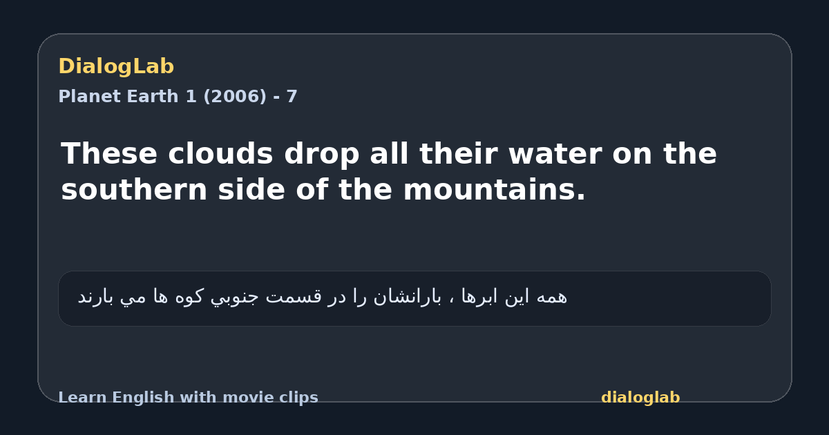 Share card for These clouds drop all their water on the southern side of the mountains.