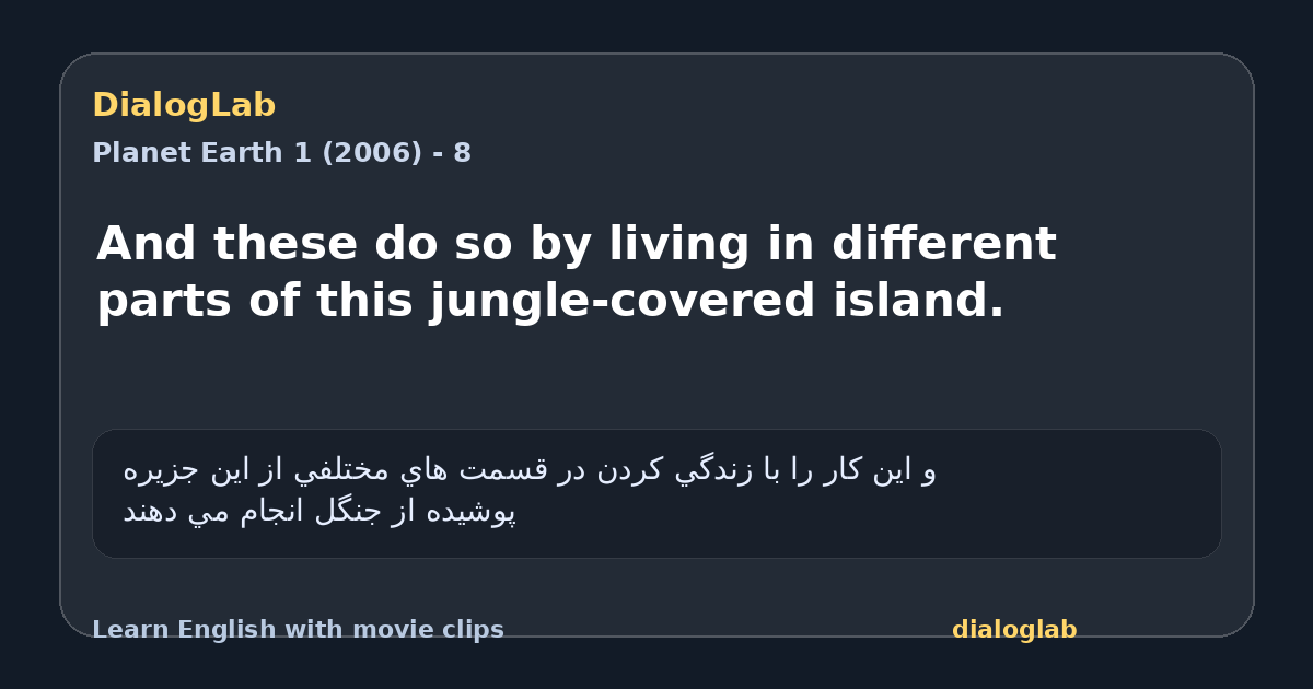 Share card for And these do so by living in different parts of this jungle-covered island.