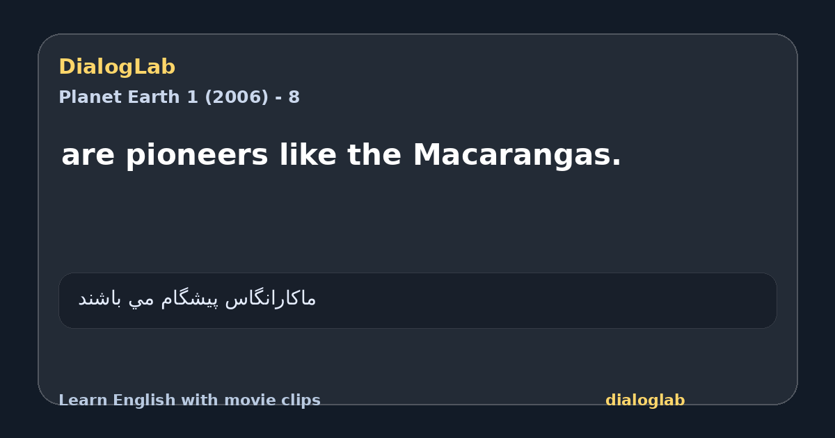 Share card for are pioneers like the Macarangas.