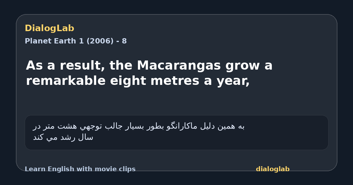 Share card for As a result, the Macarangas grow a remarkable eight metres a year,
