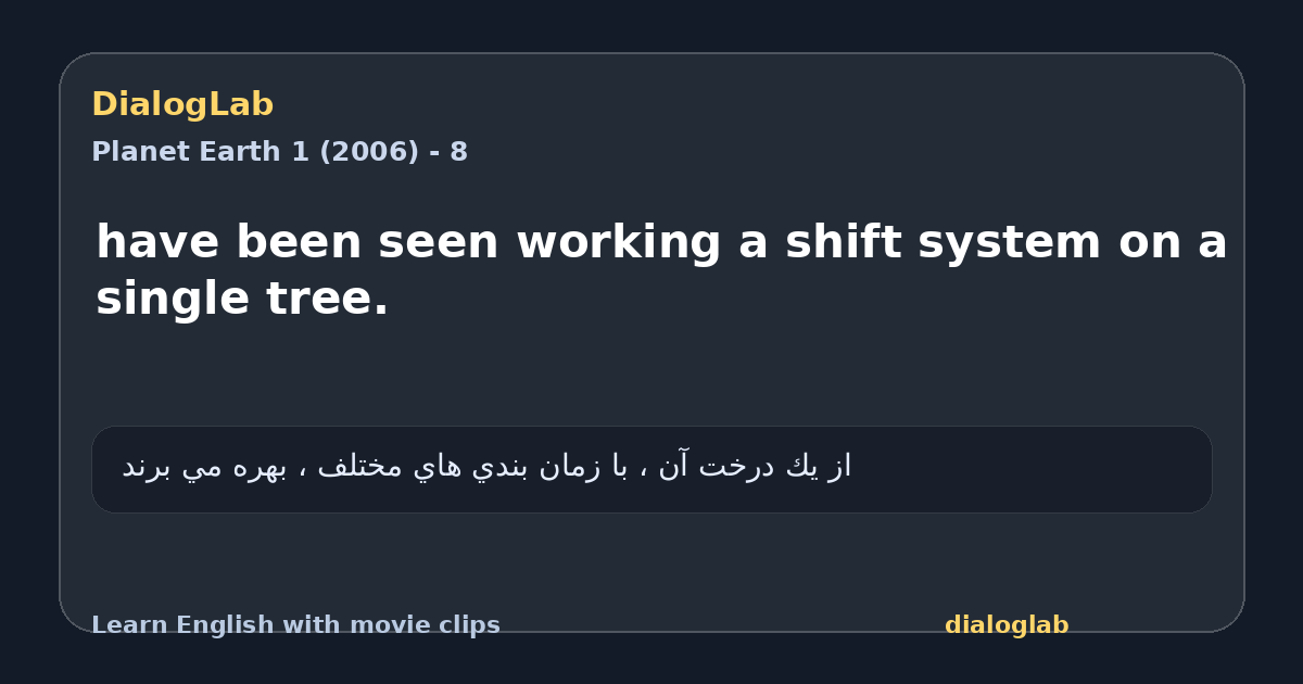 Share card for have been seen working a shift system on a single tree.