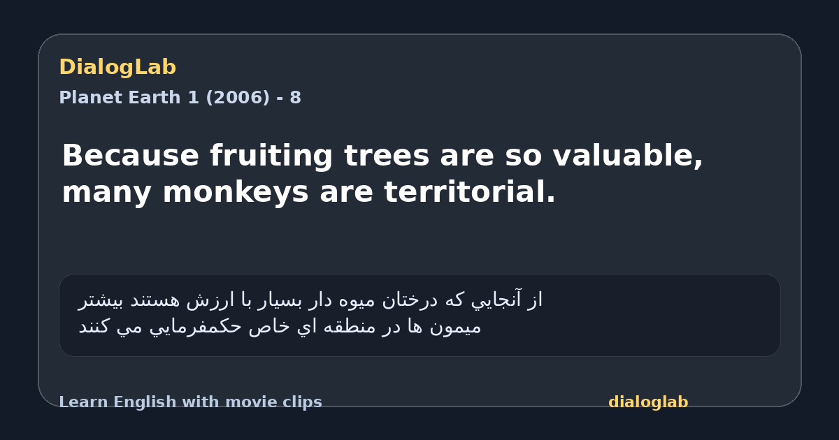 Share card for Because fruiting trees are so valuable, many monkeys are territorial.