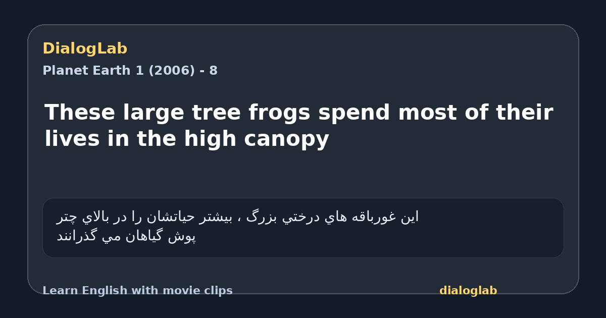 Share card for These large tree frogs spend most of their lives in the high canopy