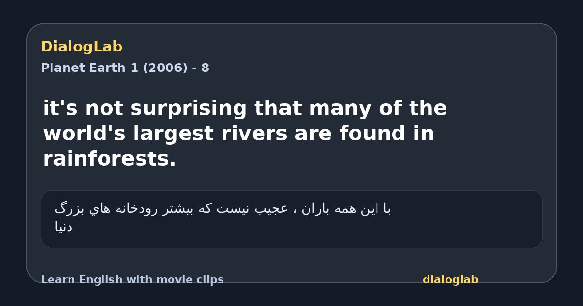 Share card for it's not surprising that many of the world's largest rivers are found in rainforests.