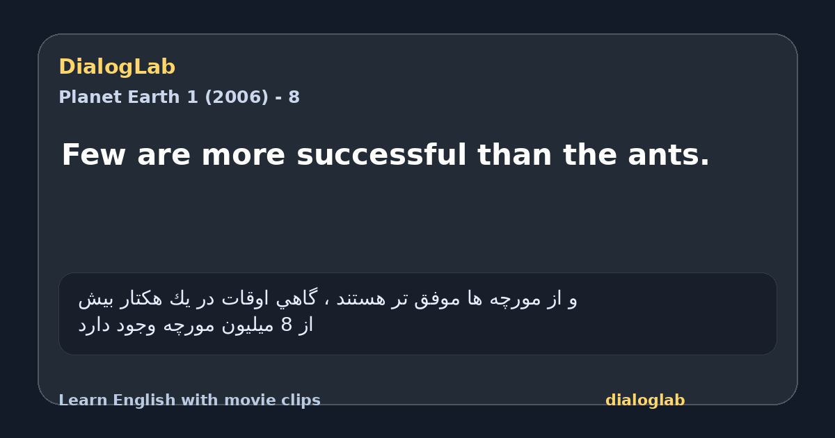Share card for Few are more successful than the ants.