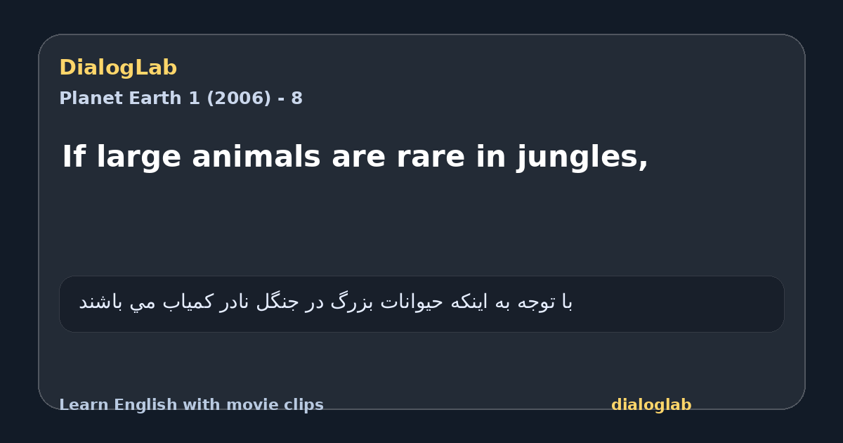 Share card for If large animals are rare in jungles,