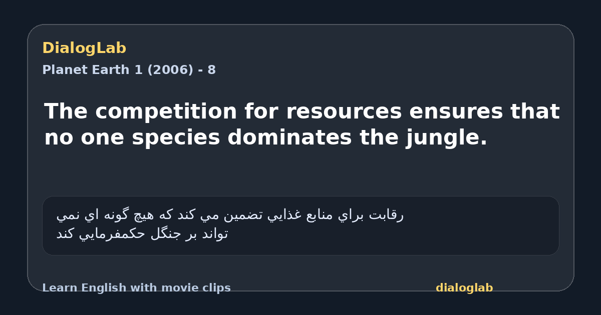 Share card for The competition for resources ensures that no one species dominates the jungle.