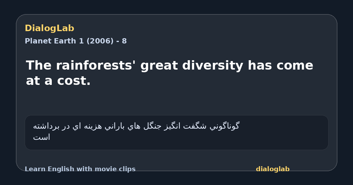 Share card for The rainforests' great diversity has come at a cost.