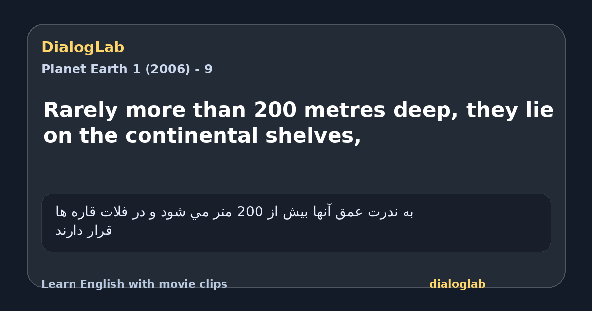 Share card for Rarely more than 200 metres deep, they lie on the continental shelves,