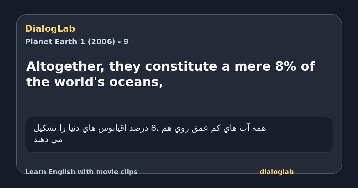 Share card for Altogether, they constitute a mere 8% of the world's oceans,