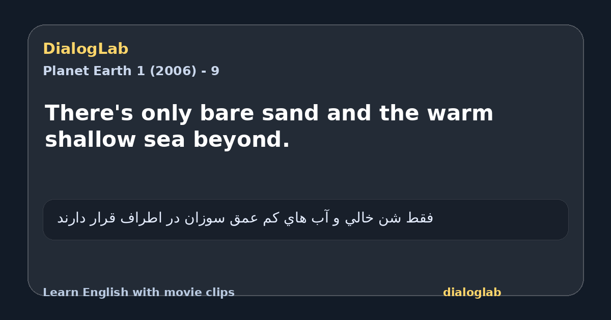 Share card for There's only bare sand and the warm shallow sea beyond.
