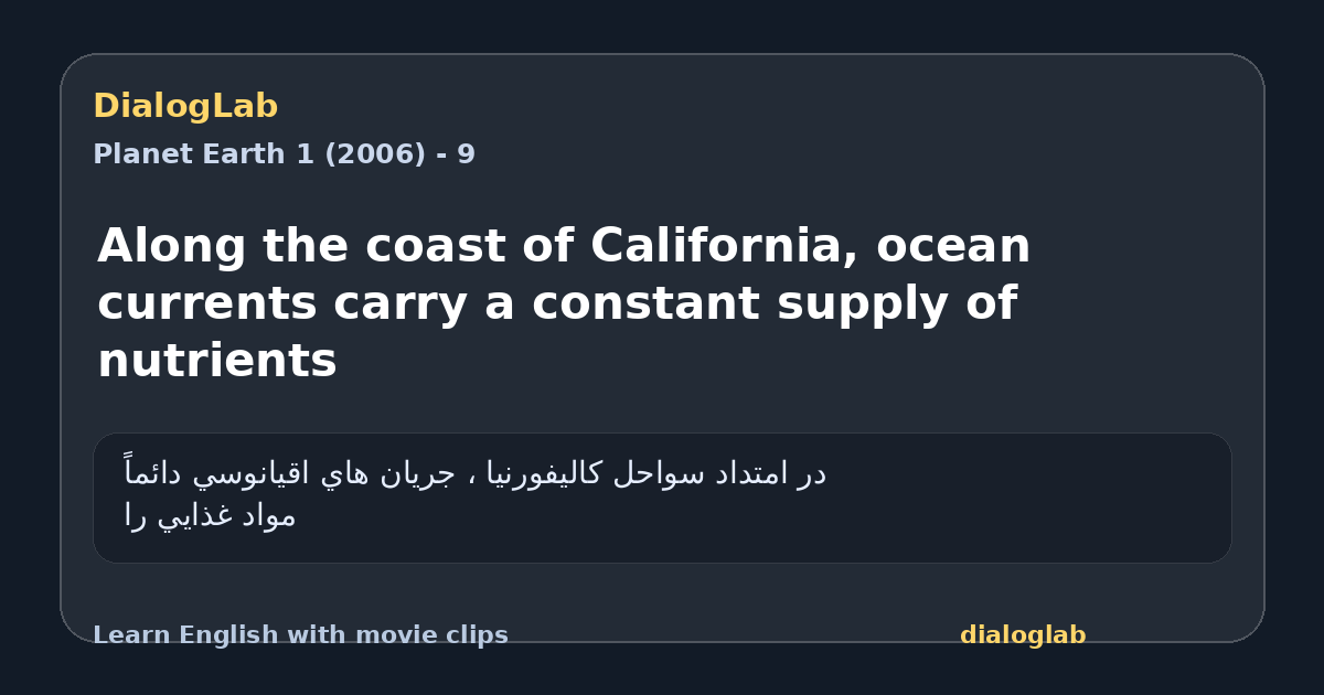 Share card for Along the coast of California, ocean currents carry a constant supply of nutrients