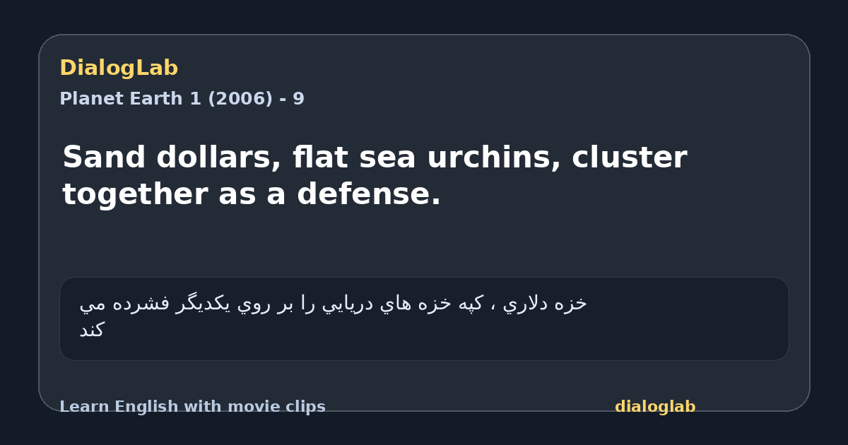 Share card for Sand dollars, flat sea urchins, cluster together as a defense.
