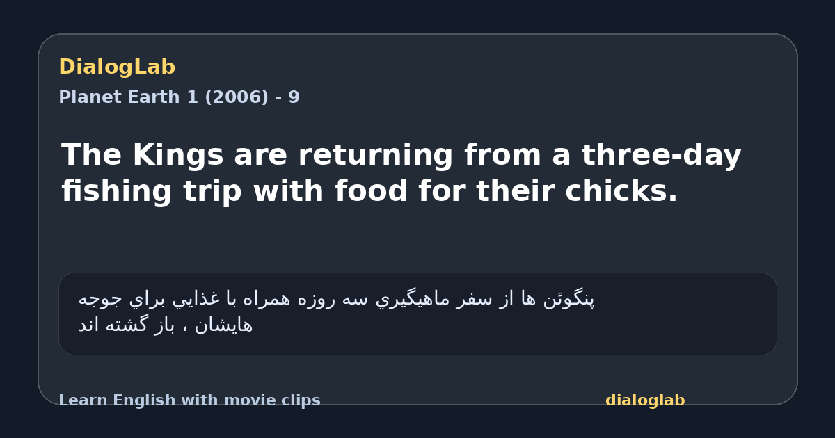 Share card for The Kings are returning from a three-day fishing trip with food for their chicks.