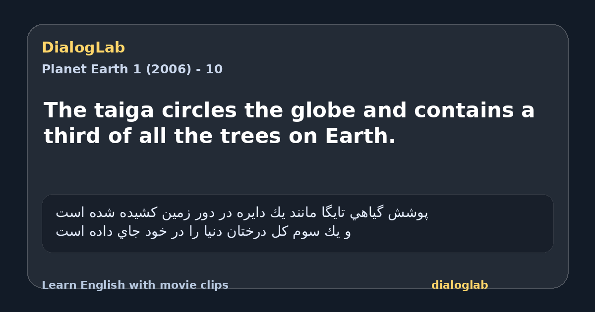 Share card for The taiga circles the globe and contains a third of all the trees on Earth.
