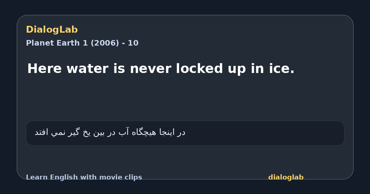 Share card for Here water is never locked up in ice.