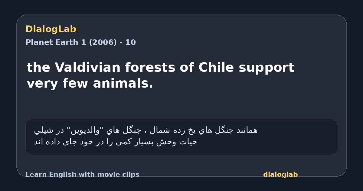Share card for the Valdivian forests of Chile support very few animals.