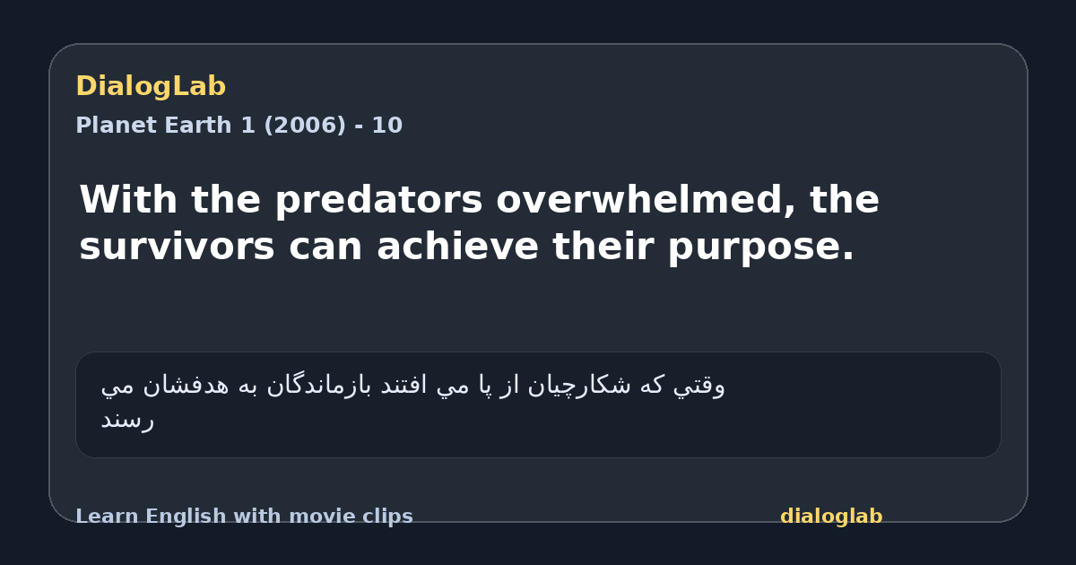 Share card for With the predators overwhelmed, the survivors can achieve their purpose.
