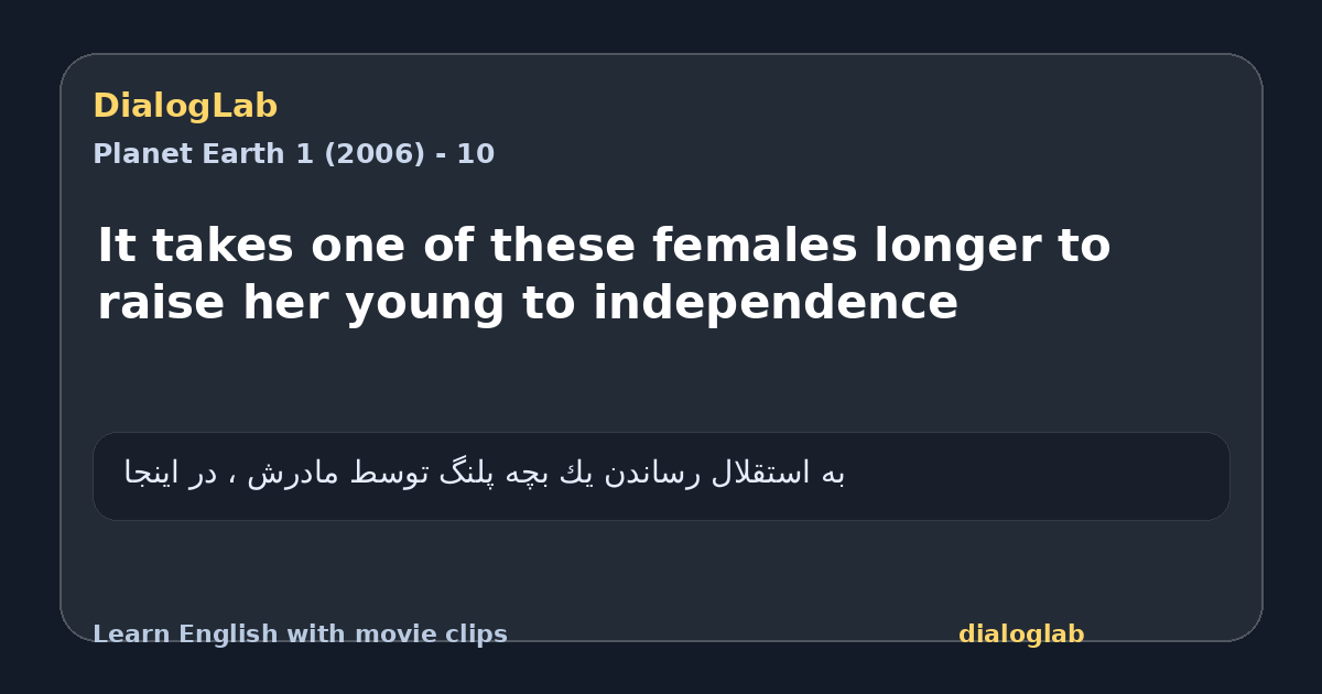 Share card for It takes one of these females longer to raise her young to independence